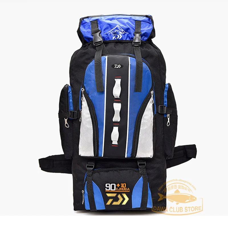 

2019 Daiwa Fishing Backpack 90L+10L Fishing Toolkit Camping Mountaineering Bag Travel Outdoor DAWA Fishing Multi-pocket Backpack