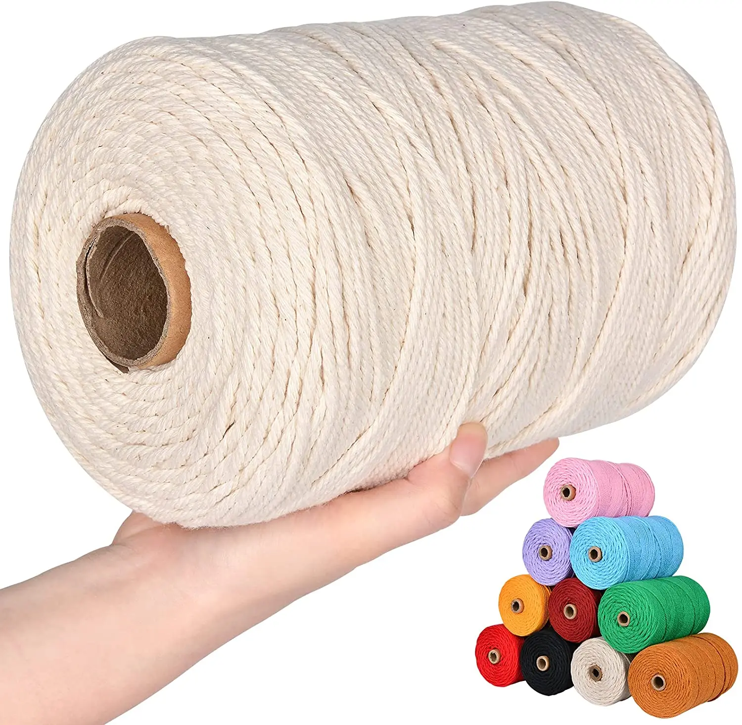 

Белая хлопковая веревка для макраме «оборотни», 5 мм, 100% натуральный хлопок, витая веревка, ручная работа, декоративная веревка «сделай сам»