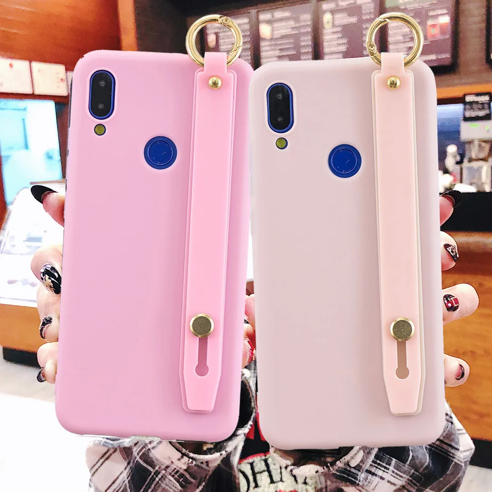 Simple Wristband Phone Case for Redmi Note 7 Soft Candy Colors Xiaomi MI8 MI9 MAX3 5 Holder Conque |