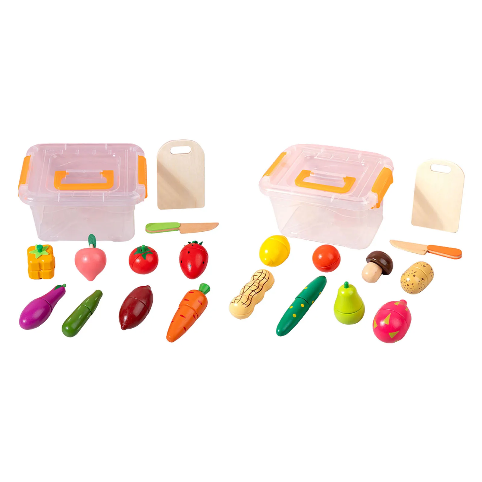 

11Pcs Pretend Cutting Fruit Toy Kitchen Play Food with Chopping Board & Case for Toddler Ages 3+ Baby Preschool Learning