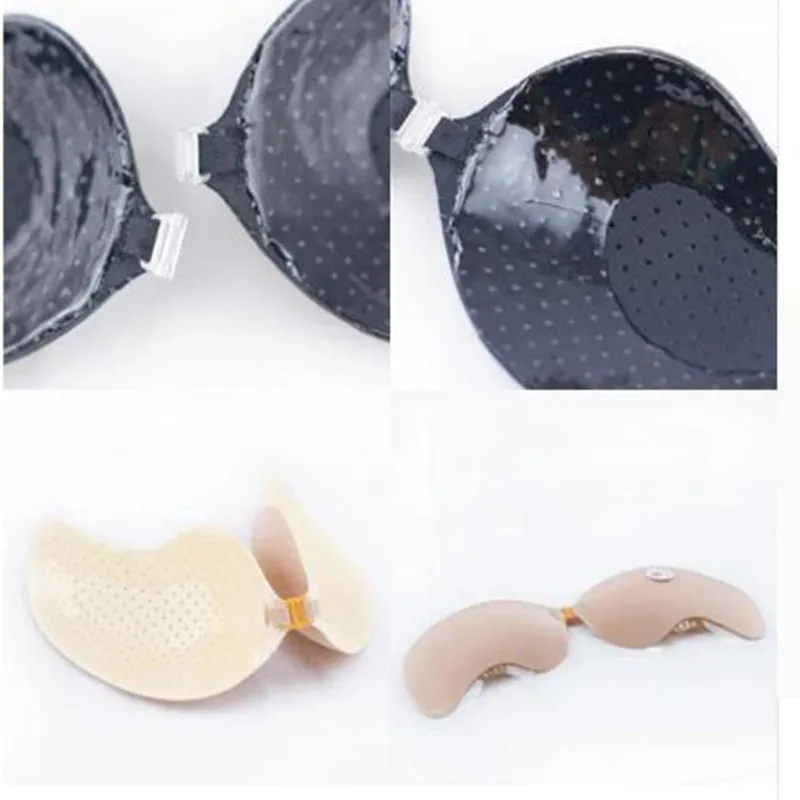 100 pcs Free&DropShipping Women Breathable Self Adhesive Push Up Bra Silicone Invisible Bra Cup A-D