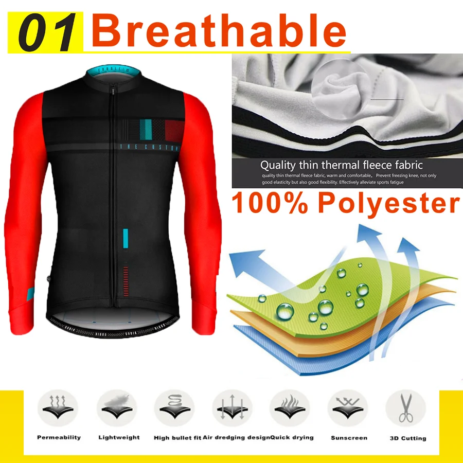 Зимняя одежда для велоспорта езды на велосипеде с длинным рукавом комплект