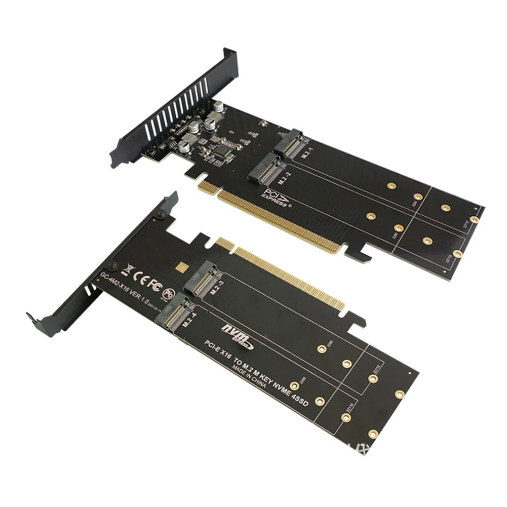 Плата PCIe к M2 плата PCIE X16 4 порта NVME M Key SSD расширения M.2 PCI Express адаптер VROC RAID Chia -