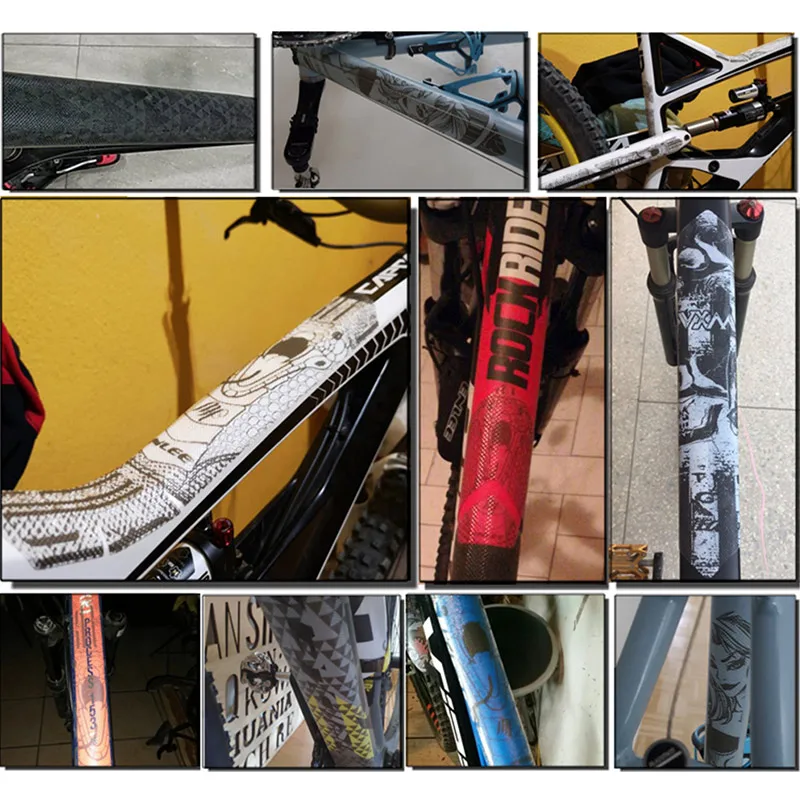 

Creative Bicycle Stickers 3D Road MTB Bike Glue Removeable Scratch-Resistant Stickers Protector Snti-Skid Push Guard Frame Cover