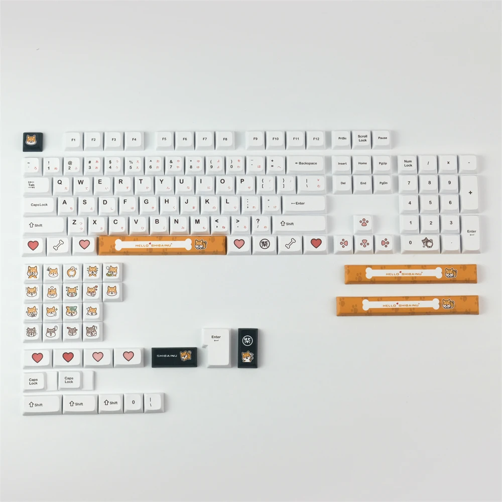 Клавиатура PBT аниме симпатичная собачка XDA профиль 2U 1.75U совместимая с кнопками GH60