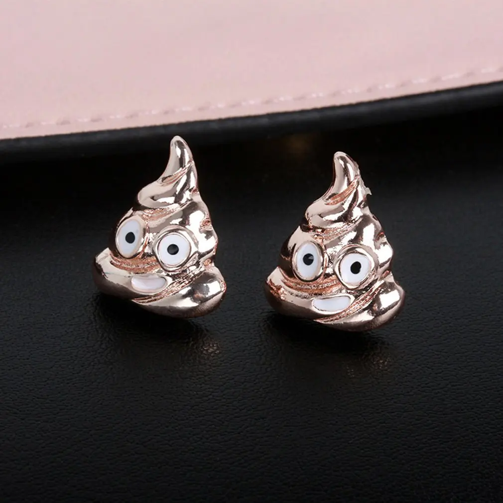 Креативные серьги со смайликом какашки дамские подарочные украшения для