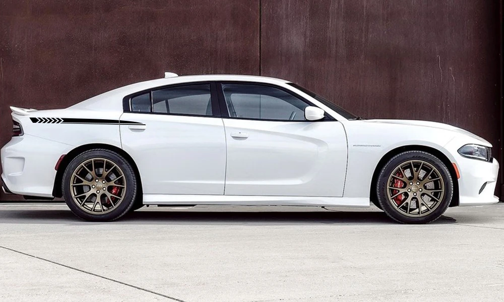 2 шт. для Dodge зарядное устройство автомобильные наклейки спортивный стиль авто длинные боковые полосы виниловые наклейки "сделай сам" пленка автомобильные принадлежности для тюнинга