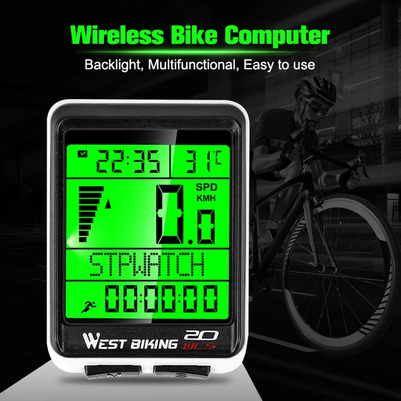 

WEST BIKING Wireless Bike Computer 5 Language Available Waterproof Cycling Stopwatch Speeeter MTB Road Bike Bicycle Computer
