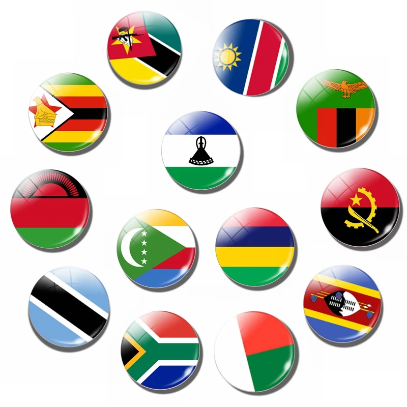 

Country Souvenir Zambia Angola Zimbabwe Malawi Mozambique Botswana Namibia South Africa Flag 30mm Fridge Magnet Magnetic Sticker