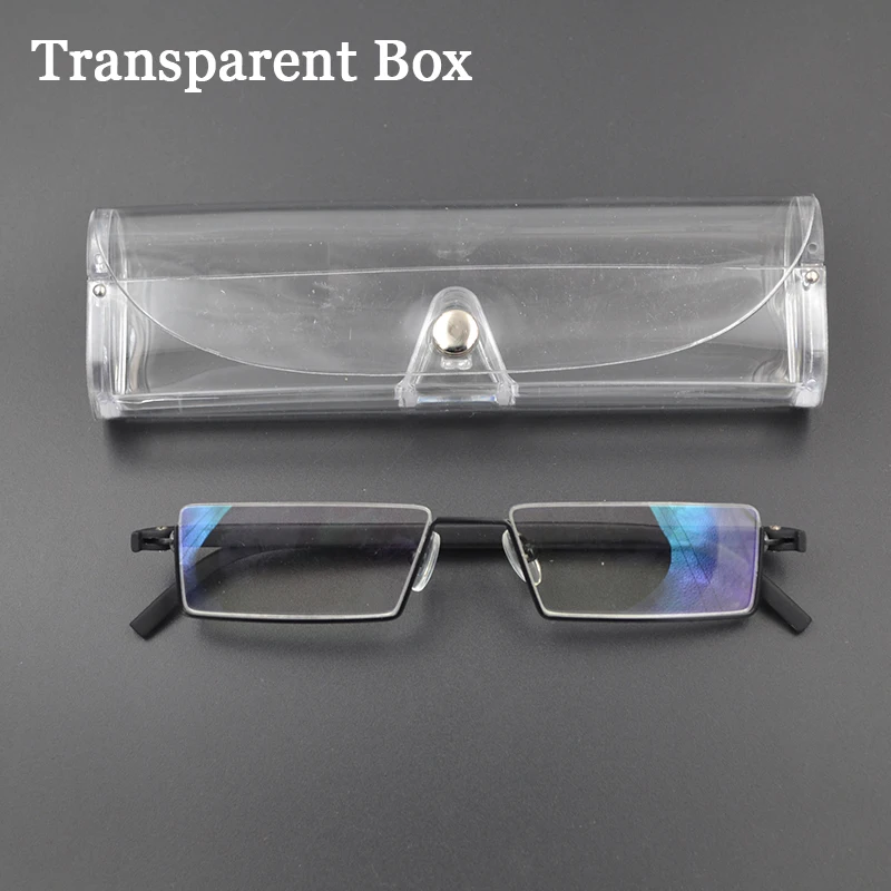 with transparent box TR-90 полобода очки для чтения тонкий портативный черный Компактный ридер с коробкой gafas Oculos прочность+ 1,0-+ 4,0 A1 - Цвет оправы: with transparent box