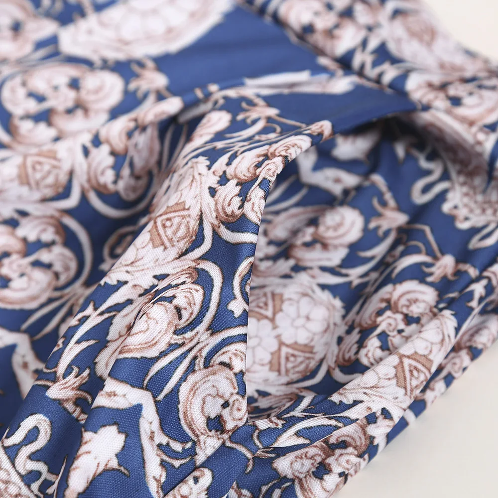 

Women Sets Printed Short Sleeve Two Piece Suit Spring and Summer Ins Outfits Crop Top and Full Length Pants
