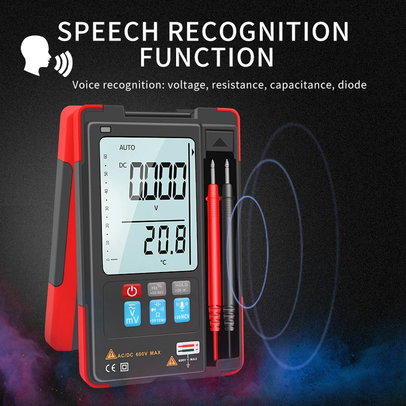 ZOYI Digital Multimeter ZT-922SE AI Voice Recognition 6000 Counts AC/DC Ohm capacitance TEMP NCV Hz Auto Range TRMS Multi tester