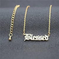 name necklace women stainless steel link chain nameplate pendant custom jewelry bff punk men necklaces