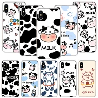 dairy cattle cow speckle cute phone case for iphone 11 12 13 pro xs xr x max 7 8 6 6s plus mini 5 se pattern customized coque