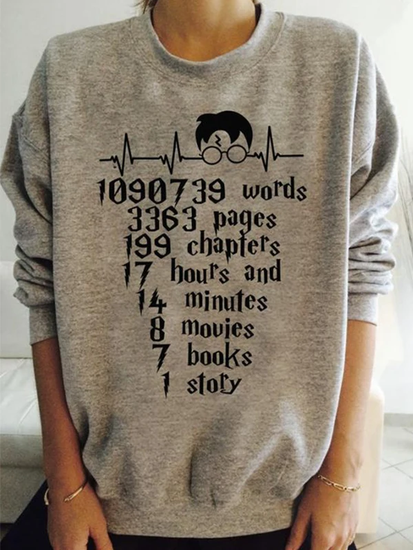 

HP Sweatshirt Casual crew neck long-sleeved pullover