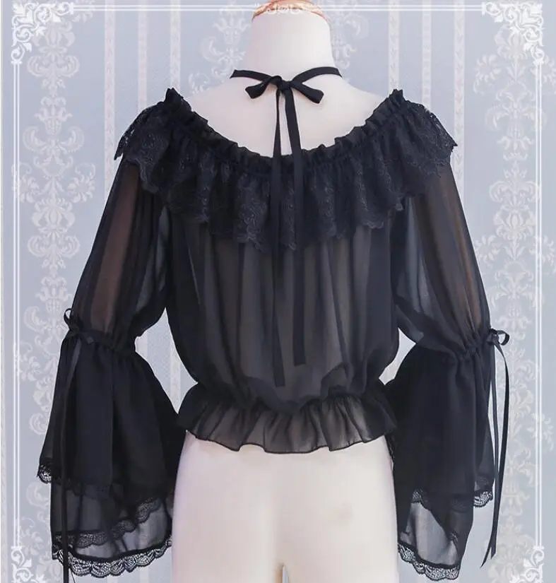 Милая японская шифоновая рубашка NONSAR с воротником-лодочкой JK Женская