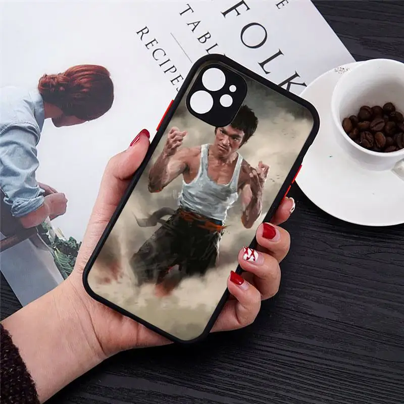 

Bruce Lee Chinese kung fu Phone Case Transparent Matte for iPhone 7 8 11 12 s mini pro X XS XR MAX Plus cover funda
