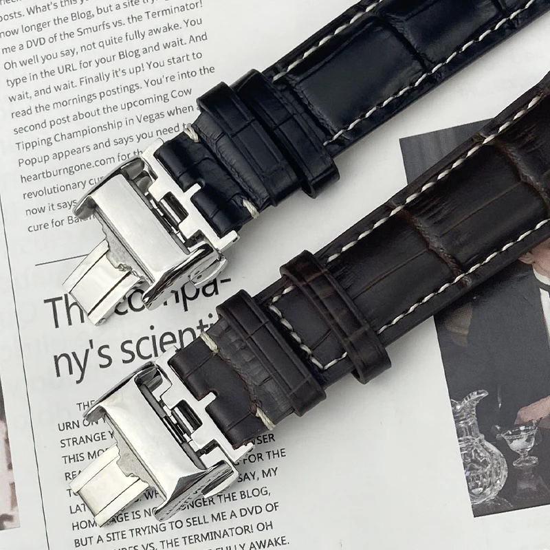 19mm 20mm 21mm Watch Band for Longines L2 Watch Strap Leather Watchband Genuine Leather Brand Strap Black Belt Men Bracelets