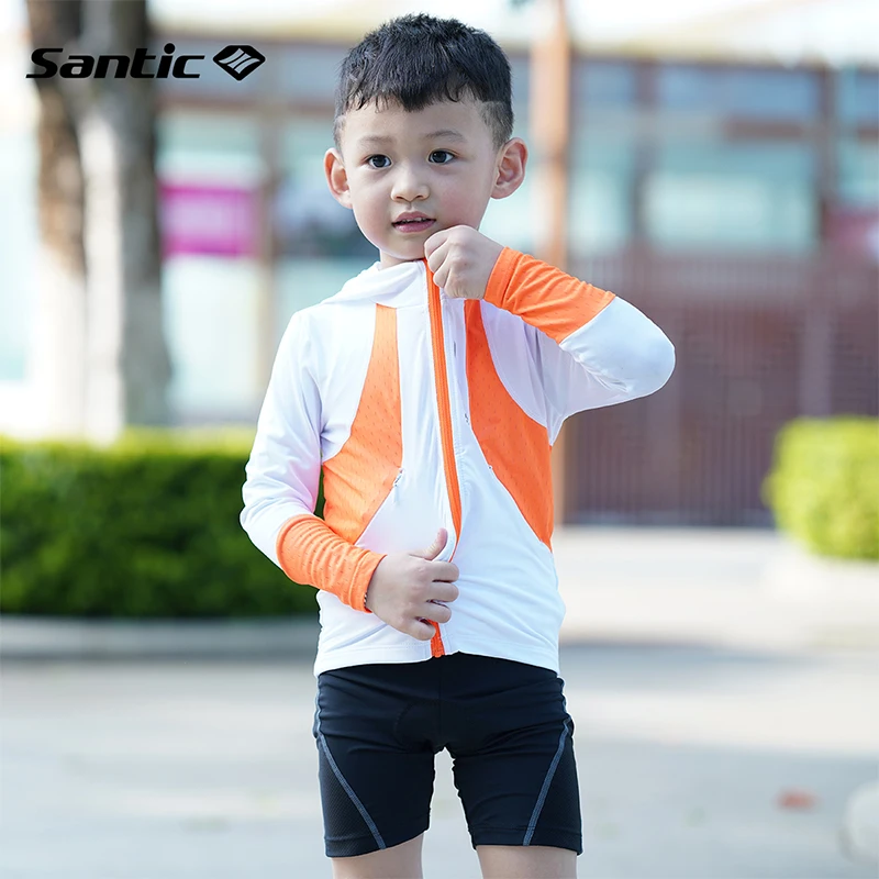 

Santic Children Cycling Clothing Kids Jacket Balance Bike Sliding Car Suit Outdoor Sports Sunscreen Long Sleeve Boys and Girls