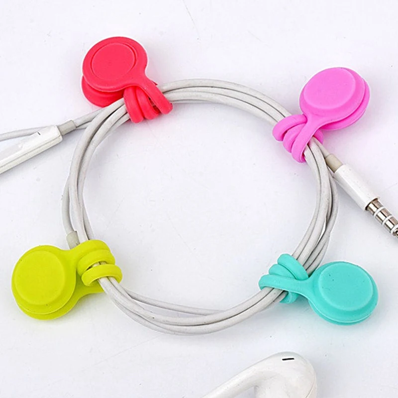 3 цвета мягкий силиконовый Магнитный органайзер для проволочных кабелей шнур