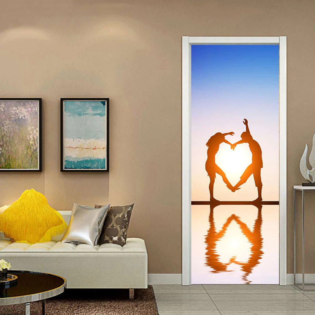 3D наклейка на дверь самоклеющиеся наклейки стену для влюбленных съемные