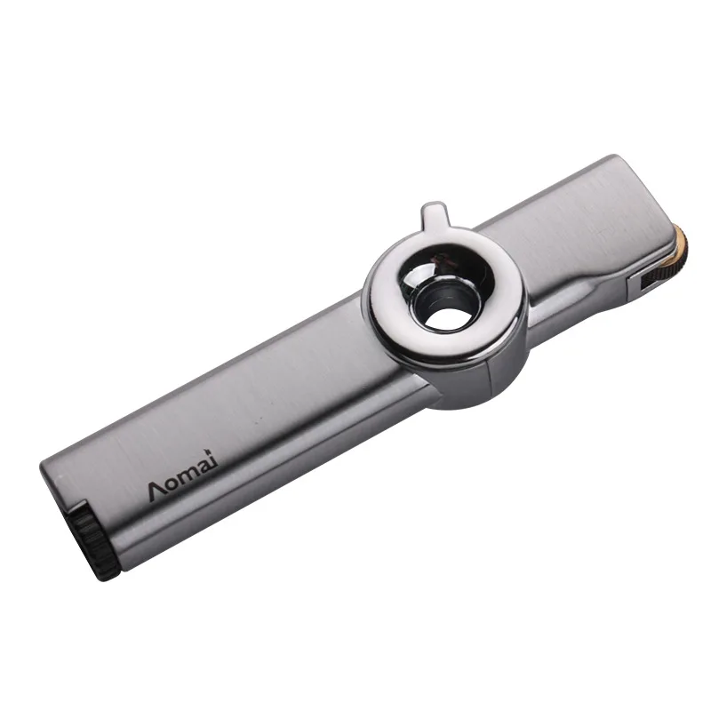 Мини газовая зажигалка с фиксированным пламенем фонарь ная турбо металлическая