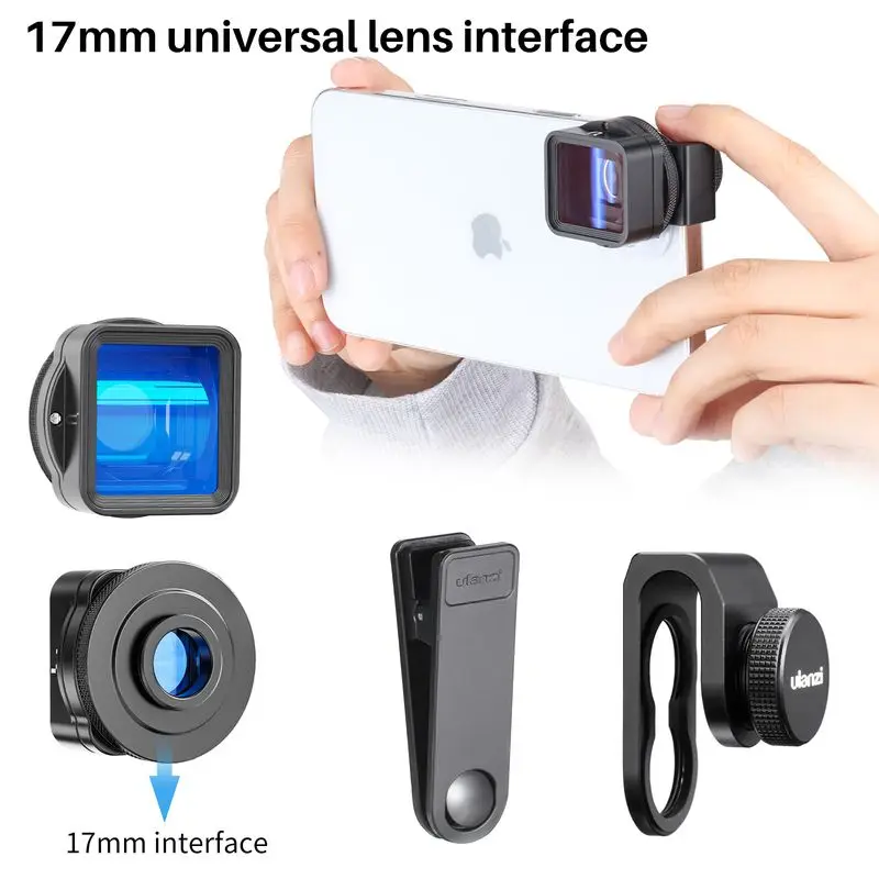 Ulanzi-lente anam&oacute;rfica para iPhone, pantalla ancha de v&iacute;deo Slr, videovisor para pel&iacute;cula, para iPhone 13, 12, 11 Pro Max, X, 1.55X-1