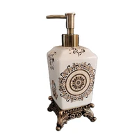 liquid soap dispenser ceramic bathroom emulsion bottle hand press type antique carved base girl friend gift european style 340ml