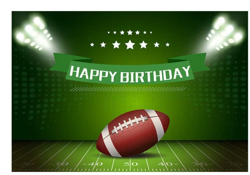 American Football Theme Boy Happy Birthday Photography Backdrop Party Decoration Rugby Sports Soccer Field Banner enlarge