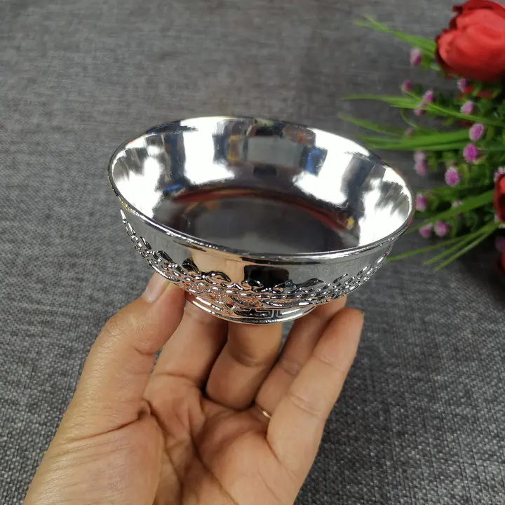 

Buddhist supplies, Taoist magic tools, alloy, silver plated bowl, water supply silver bowl, and Taoist Buddhist table water bowl