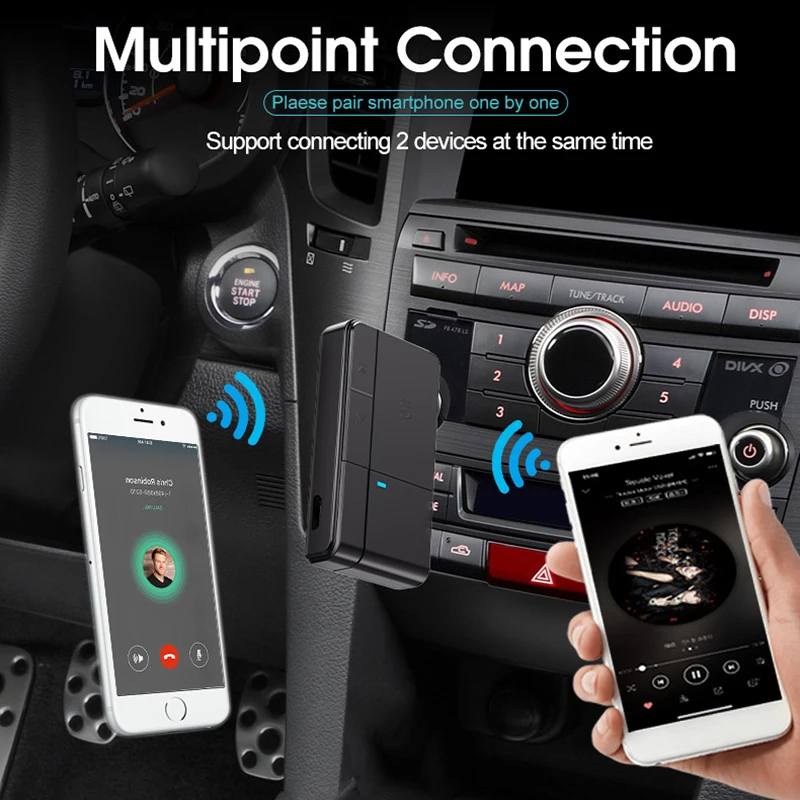 Bluetooth 5 0 адаптер беспроводной приемник передатчик 3 мм HD стерео аудио разъем AUX для