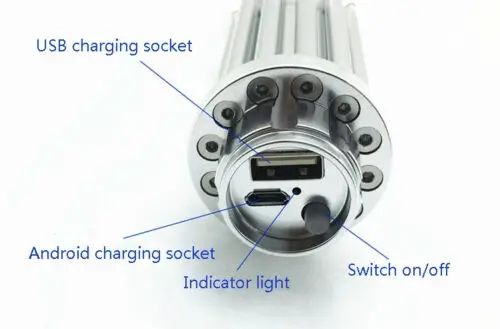 Высокое качество USB Синяя лазерная указка s 450nm зарядка через Зеленый Красный