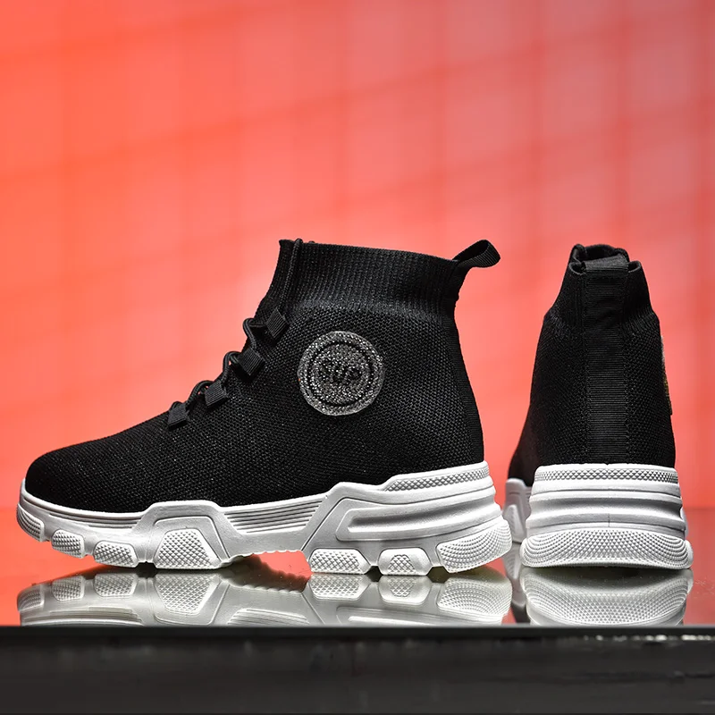 NIKEZI/высокие носки легкая обувь без шнуровки уличные модные прогулочные ботинки