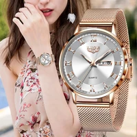 lige brand women watches ultra thin luxury quartz watch fashion ladies clock stainless steel waterproof calendar week wristwatch