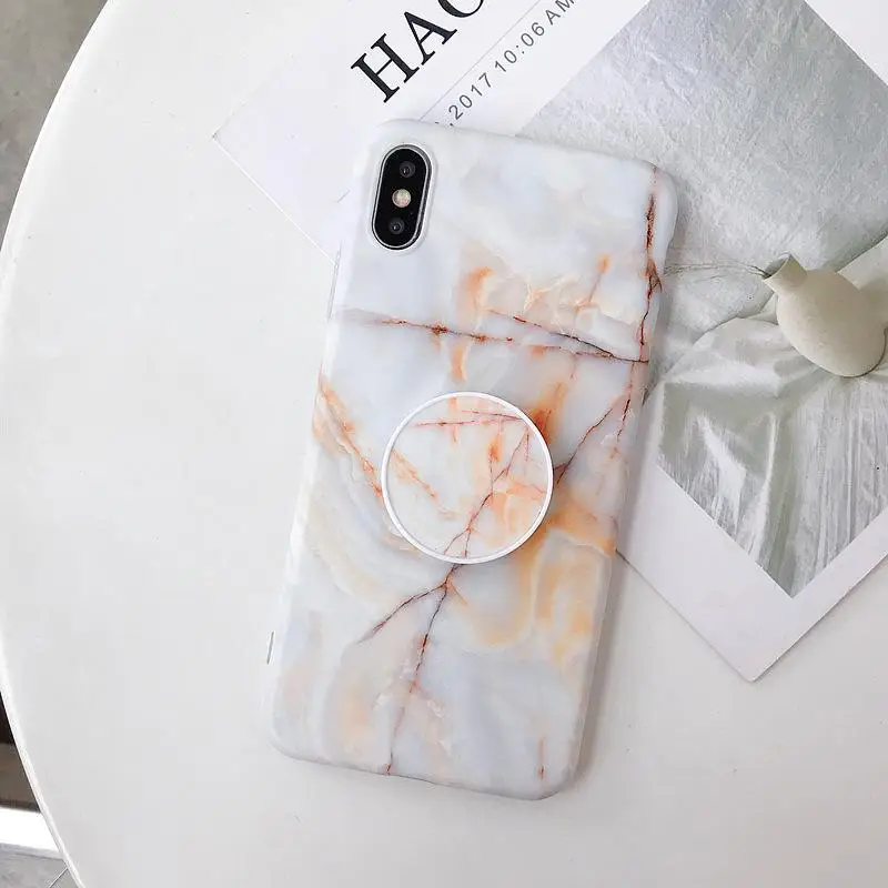 Модный матовый мраморный силиконовый чехол для huawei Honor P30 P20 Lite Pro mate 20 Lite Pro Nova 4e 3i 3e с складной держатель
