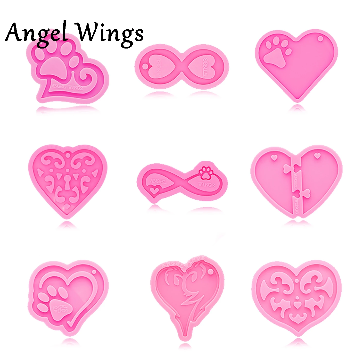 

DY0135 Valentine's Day Heart Puzzle/Heart Infinity/Paw Print Silicone Molds DIY, Love Resin Molds To Make Crafts with Epoxy