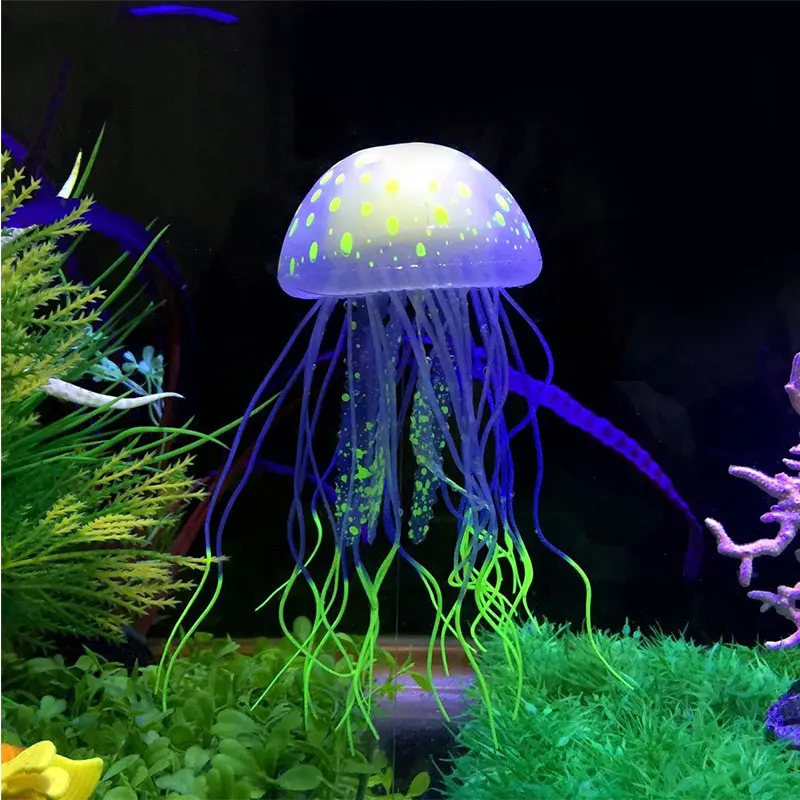 

2pcs 12cm Aquarium Decoration Fish Tank Rubber Artificial Spotted Jellyfish Background Ornaments Acuarios Jellyfish For Aquarium