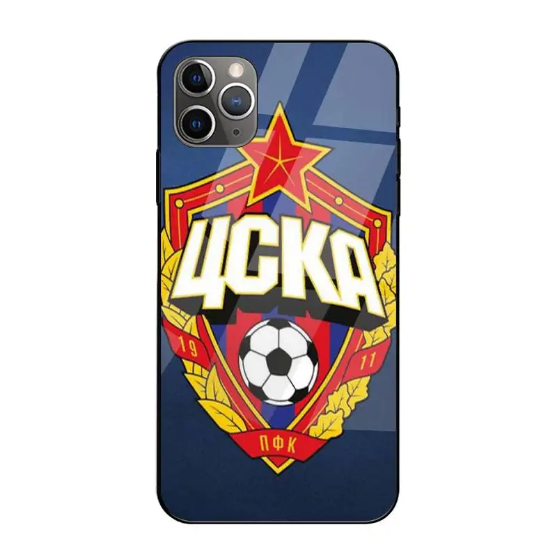 

0 Russia PFC CSKA Phone Case Tempered Glass For Iphone 6 6s 7 8 Plus XR X XS 11 12 Pro Max