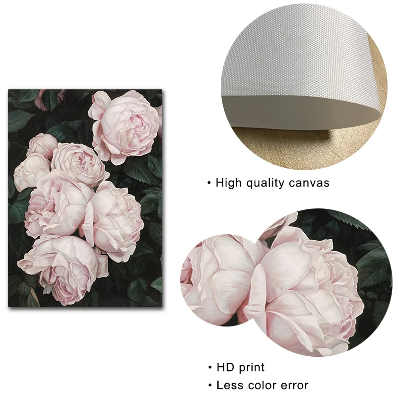 Нордическое зеленое растение изображение роз с текстурой цитата на холсте