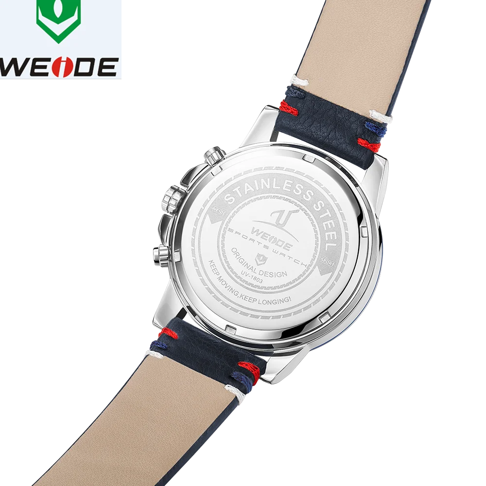 WEIDE Роскошные мужские часы европейские кожаные мужские часы высококачественные водонепроницаемые мужские часы Relogio Masculino спортивные цифровые часы с цифрами и датой
