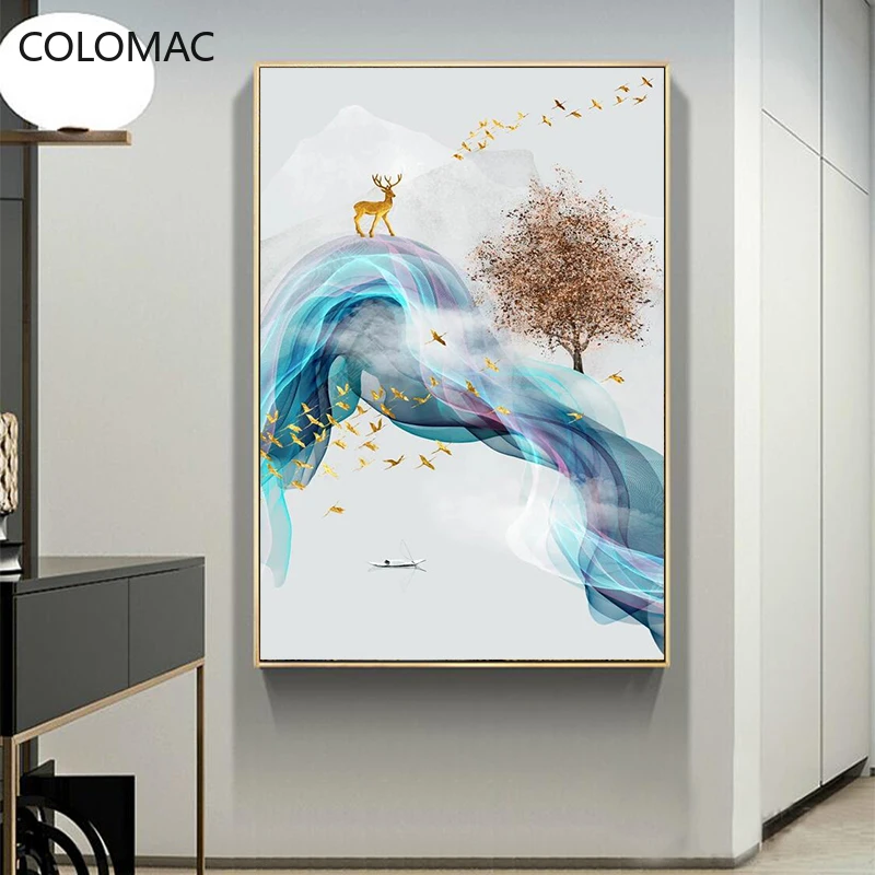 

Colomac Custom Modern Art Landscape Porch Wallpaper Living Room Background Decor Painting Bedroom Wall Sticker Dropshipping