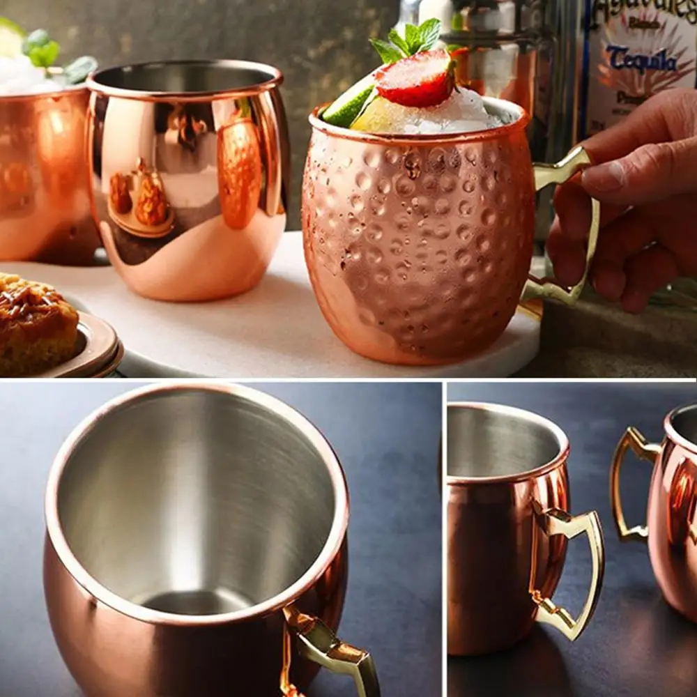 Кофейная чашка из нержавеющей стали с розовым покрытием Медная кружка для