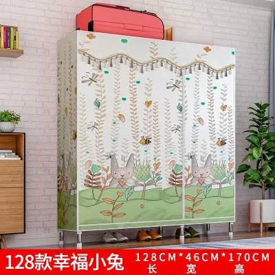 

Cloth closet steel frame bold reinforcement simple economic double assembly cloth wardrobe simple wardrobe
