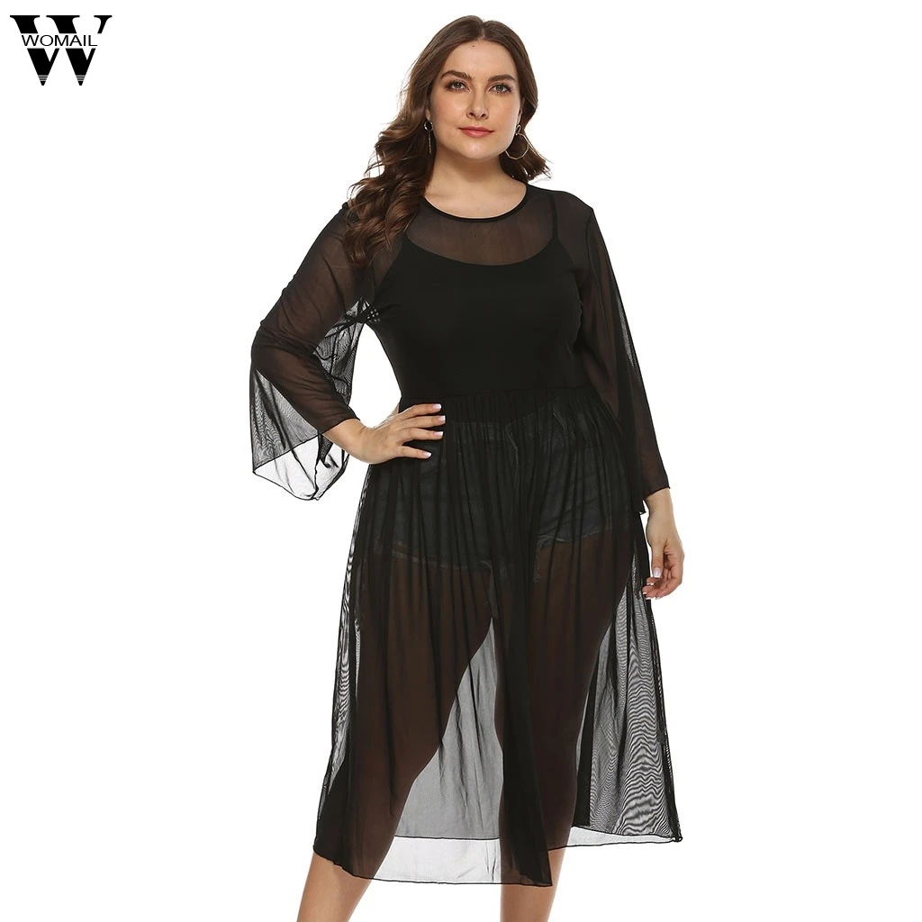 Женское длинное платье Womail женское летнее пляжное с расклешенным рукавом