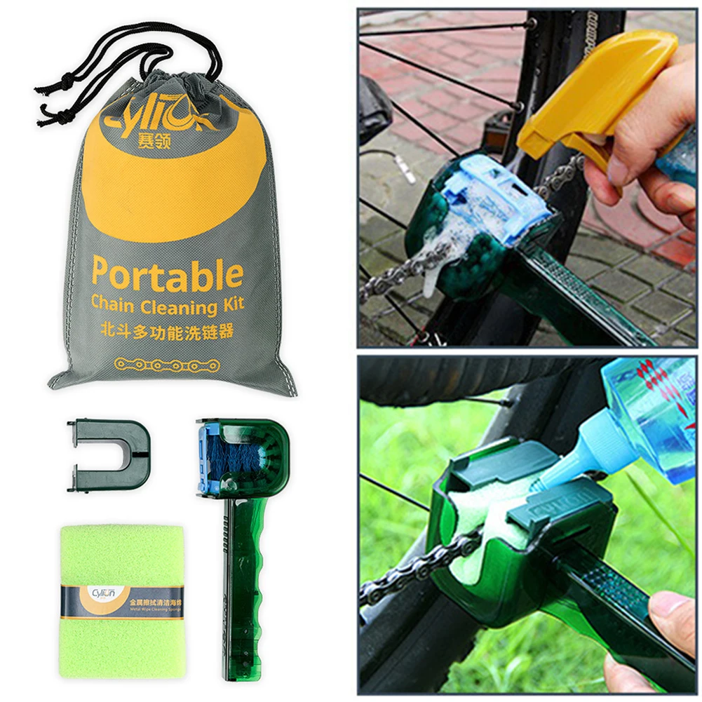 Многофункциональный очиститель велосипедной цепи Набор щеток для мойки горных