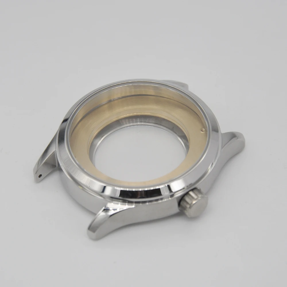 

Men Watch case part 42mm sapphire glass polished 316L Stainless Steel case fit ETA 2836 MIYOTA 8215 821A 8205 dg2813 movement
