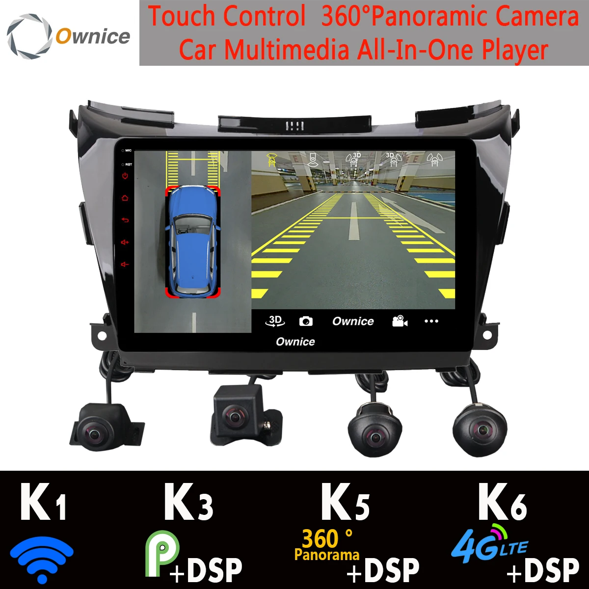 Панорамная камера 360 ° 4 Гб + 64 ГБ Android 9 0 автомобильное мультимедийное радио для