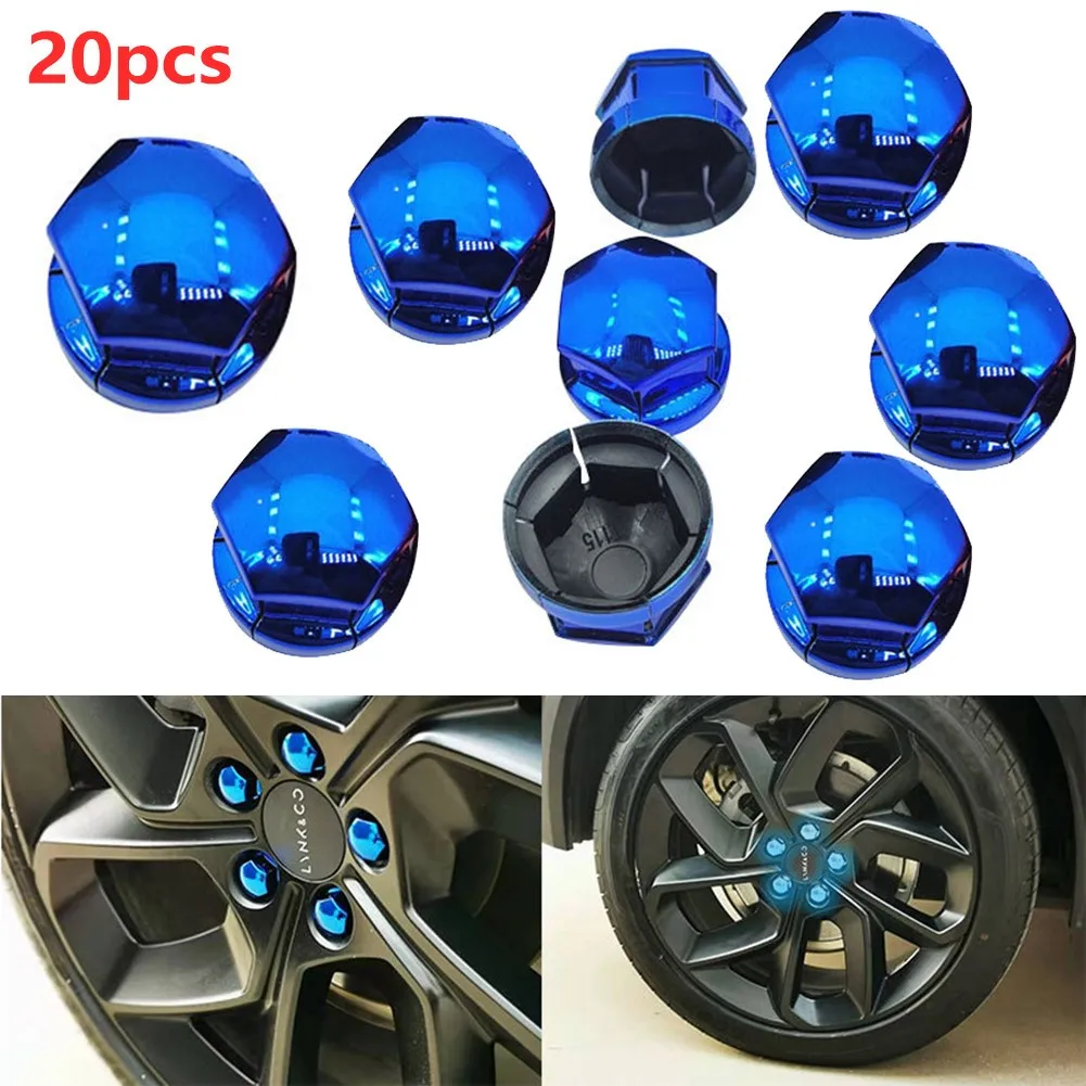 

20pcs Tire Screw Protective Cap Decorative Cover Wheel Tyre Screw Covers Prevent Rust For Volvo For Lynk 01020304050609