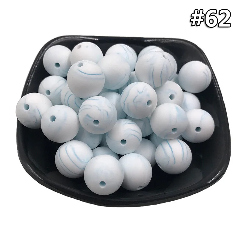 5PCS Beads 62 5 шт. Детские Силиконовые Прорезыватели 19 мм Пищевой бисер без БФА, силиконовый Прорезыватель для зубов DIY ювелирные изделия ожерелье аксессуары для кормления игрушки - Цвет: 5PCS Beads 62