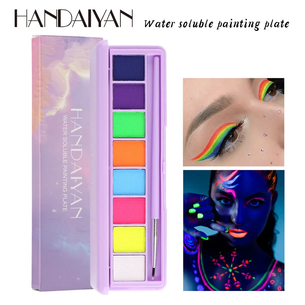 

HANDAIYAN Water Soluble Body Painting Paste Eyeshadow Palette UV Luminous Face Body Paint Beauty Glazed 1box